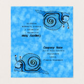 Smiling Fantasy Snail Abstract Blauw Patroon Shell Visitekaartje (Buitenkant ongevouwen)