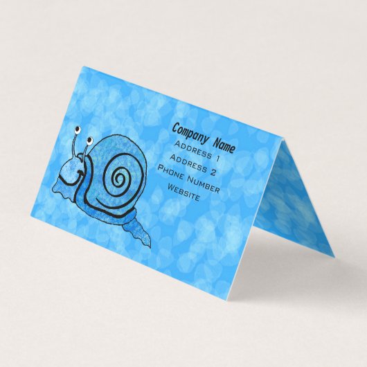 Smiling Fantasy Snail Abstract Blauw Patroon Shell Visitekaartje (Achterkant)