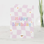 Smiling Flowers Pastel Birthday Card Kaart (Achterkant)