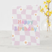 Smiling Flowers Pastel Birthday Card Kaart (Gele Bloem)