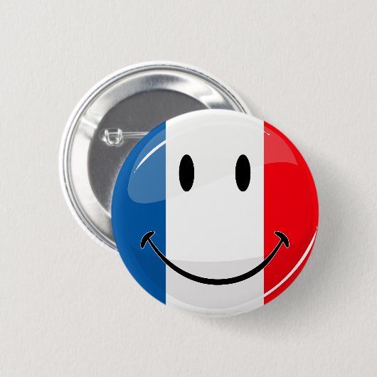 Smiling French Ronde Button 5,7 Cm (Voorkant /achterkant)