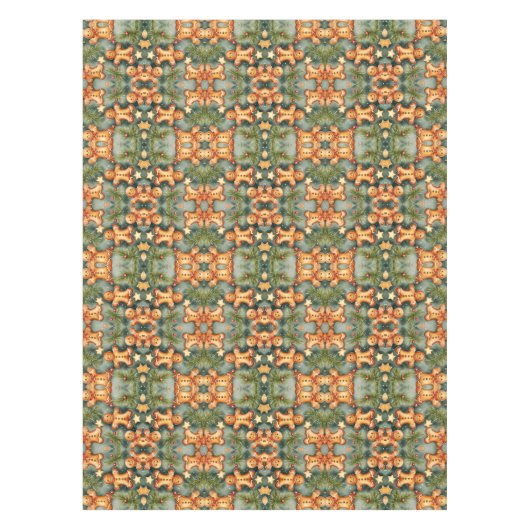 Smiling ginger breadman Christmas Pattern Tafelkleed (Voorkant)