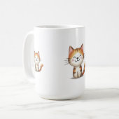 Smiling Ginger Tabby Kitten - Hand-Drawn Illustrat Koffiemok (Voorkant links)