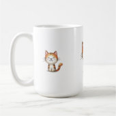 Smiling Ginger Tabby Kitten - Hand-Drawn Illustrat Koffiemok (Links)