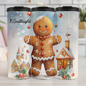 Smiling Gingerbread Winter Charm Thermosbeker