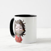 Smiling Girl Cartoon  Mok (Voorkant links)