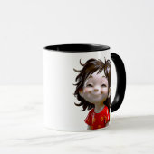 Smiling Girl Cartoon  Mok (Voorkant rechts)