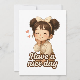 Smiling Girl with Positive Message Kaart