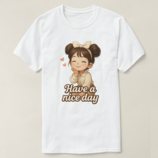 Smiling Girl with Positive Message T-shirt
