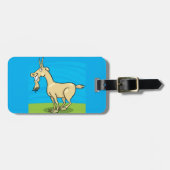 Smiling Goat Cartoon Farm Animal Bagagelabel (Voorkant horizontaal)