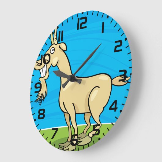 Smiling Goat Cartoon Farm Animal Grote Klok (Hoek)