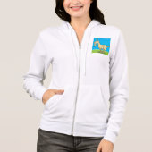 Smiling Goat Cartoon Farm Animal Hoodie (Voorkant)