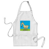 Smiling Goat Cartoon Farm Animal Standaard Schort (Voorkant)