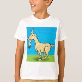 Smiling Goat Cartoon Farm Animal T-shirt (Voorkant)