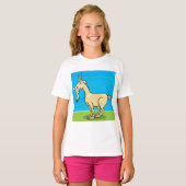 Smiling Goat Cartoon Farm Animal T-shirt (Voorkant volledig)