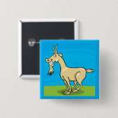 Smiling Goat Cartoon Farm Animal Vierkante Button 5,1 Cm (Voorkant /achterkant)