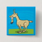 Smiling Goat Cartoon Farm Animal Vierkante Button 5,1 Cm (Voorkant)