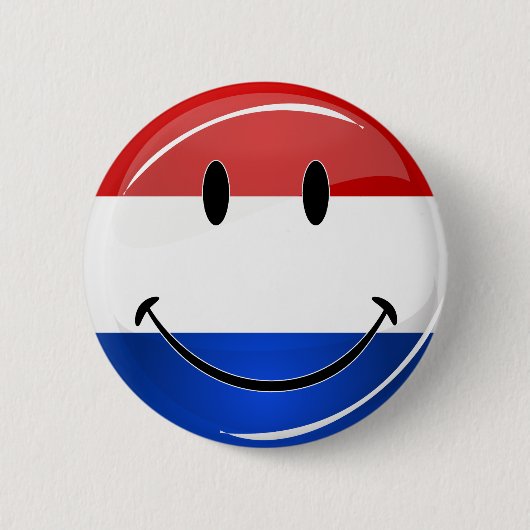 Smiling Holland, Nederlandse vlag Ronde Button 5,7 Cm (Voorkant)
