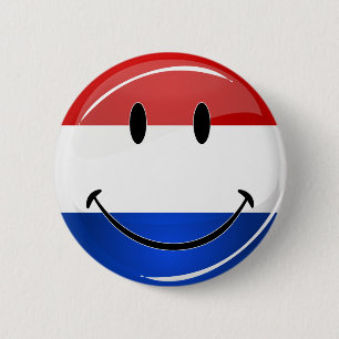 Smiling Holland, Nederlandse vlag Ronde Button 5,7 Cm