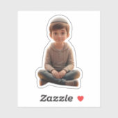 Smiling Jewish Boy – Cute Design with Kippah Sticker (Vel)