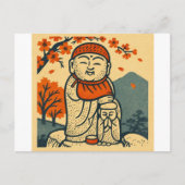 Smiling Jizo Guardian – Japanese Folk Art Briefkaart (Voorkant)