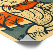 Smiling Jizo Guardian  – Japanese Folk Art  Poster (Hoek)