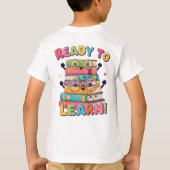 Smiling Kawaii Book Stack – Back to School Fun! T-shirt (Achterkant)