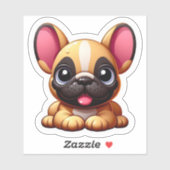 Smiling Kawaii French Bulldog Puppy Sticker (Vel)