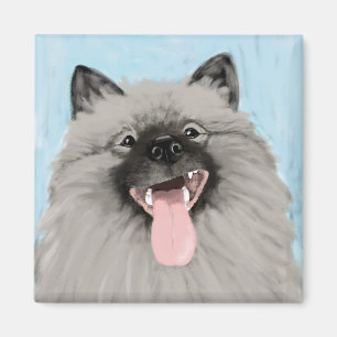 Smiling Keeshond Magneet