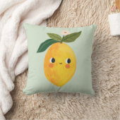 Smiling Lemon Pillow – Cute Fruit Nursery & Kids  Kussen (Deken)
