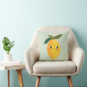 Smiling Lemon Pillow – Cute Fruit Nursery & Kids  Kussen (Stoel)