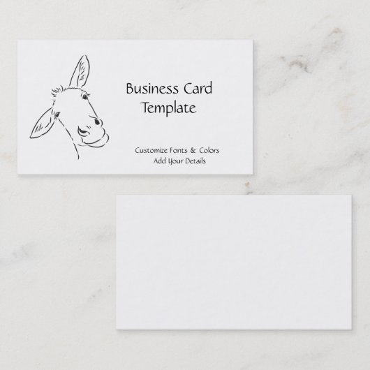Smiling Logo Donkey Business Card Visitekaartje (Voorkant / Achterkant)