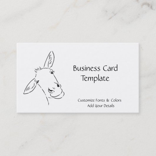 Smiling Logo Donkey Business Card Visitekaartje (Voorkant)