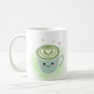 Smiling Matcha Latte Heart Mug Koffiemok