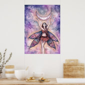 Smiling Moon Fairy Art Poster van Molly Harrison (Keuken)