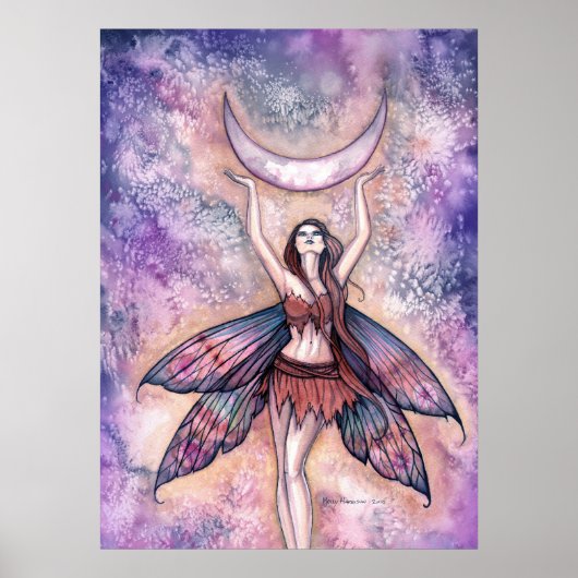 Smiling Moon Fairy Art Poster van Molly Harrison (Voorkant)