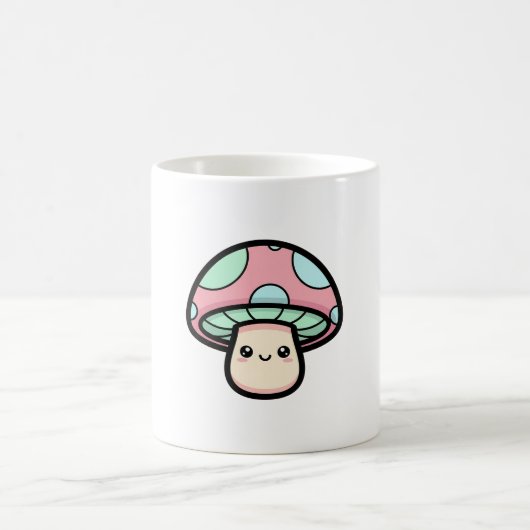 Smiling Mushroom – Cute Kawaii Illustration Koffiemok (Center)