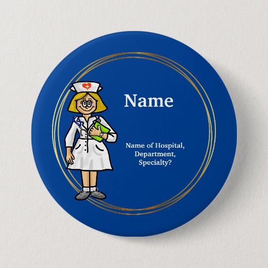 Smiling Nurse Button to Customize (Voorkant)