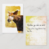 Smiling Okapi School Valentijnsfeestje Notitiekaartje (Voorkant / Achterkant)