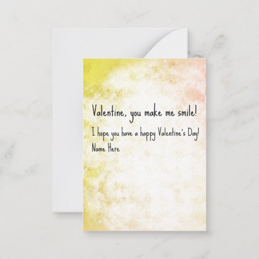 Smiling Okapi School Valentijnsfeestje Notitiekaartje (Achterkant)