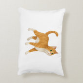 Smiling Orange Cat Decorative Pillow Accent Kussen (Achterkant (Verticaal))