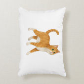 Smiling Orange Cat Decorative Pillow Accent Kussen (Voorkant(Verticaal))