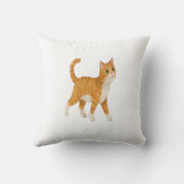 Smiling Orange Cat Decorative Pillow Kussen (Achterkant)
