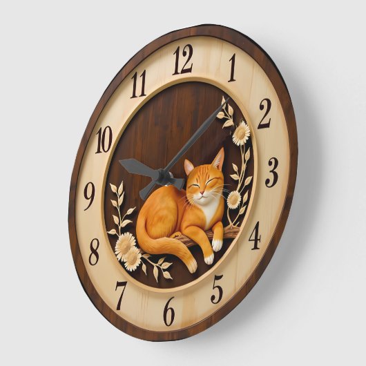 Smiling Orange Tabby Nature Grote Klok (Hoek)