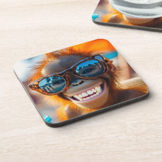 Smiling Oranguthan Bier Onderzetter (Linkerzijde)