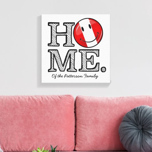 Smiling Peruvian Flag | House Warmer Canvas Afdruk (Insitu (Woonkamer))