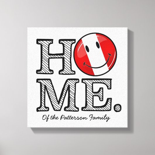 Smiling Peruvian Flag | House Warmer Canvas Afdruk (Voorkant)