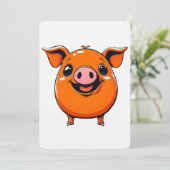 Smiling Pig Art Kaart (Staand voorkant)