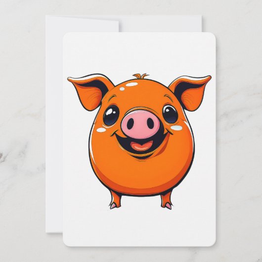 Smiling Pig Art Kaart (Voorkant)