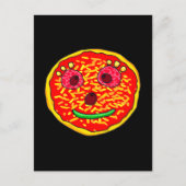 Smiling Pizza Face Illustration Design Briefkaart (Voorkant)